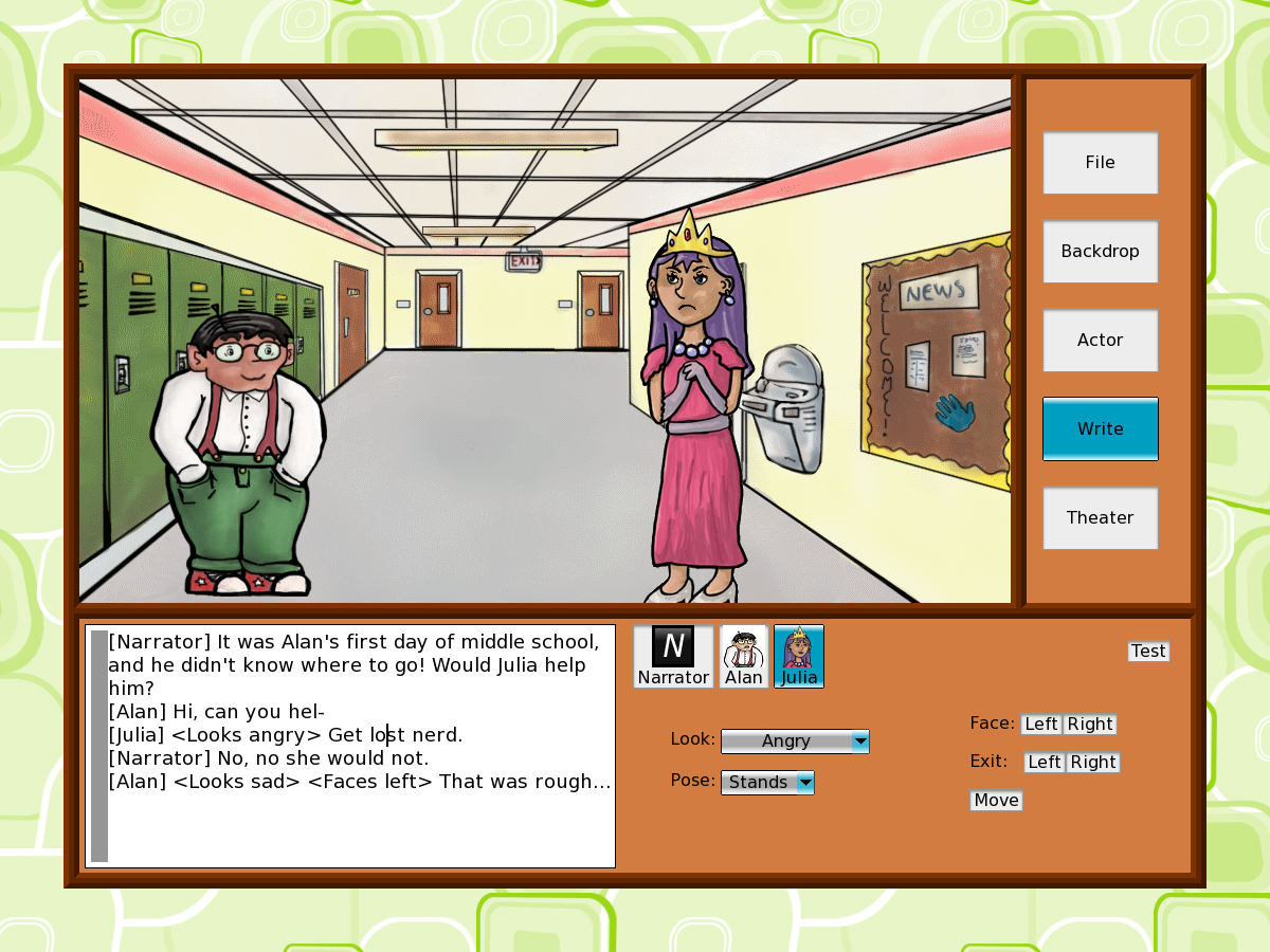 Broadway game interface, art courtesy of Margaret Spagnolo