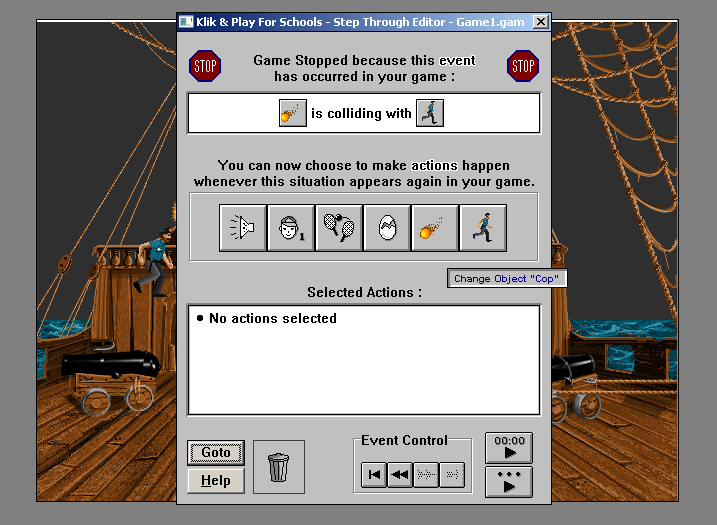 Klik-n-Play interface, courtesy of https://clickfusion.academy/clickteams-klik-play-revisited/